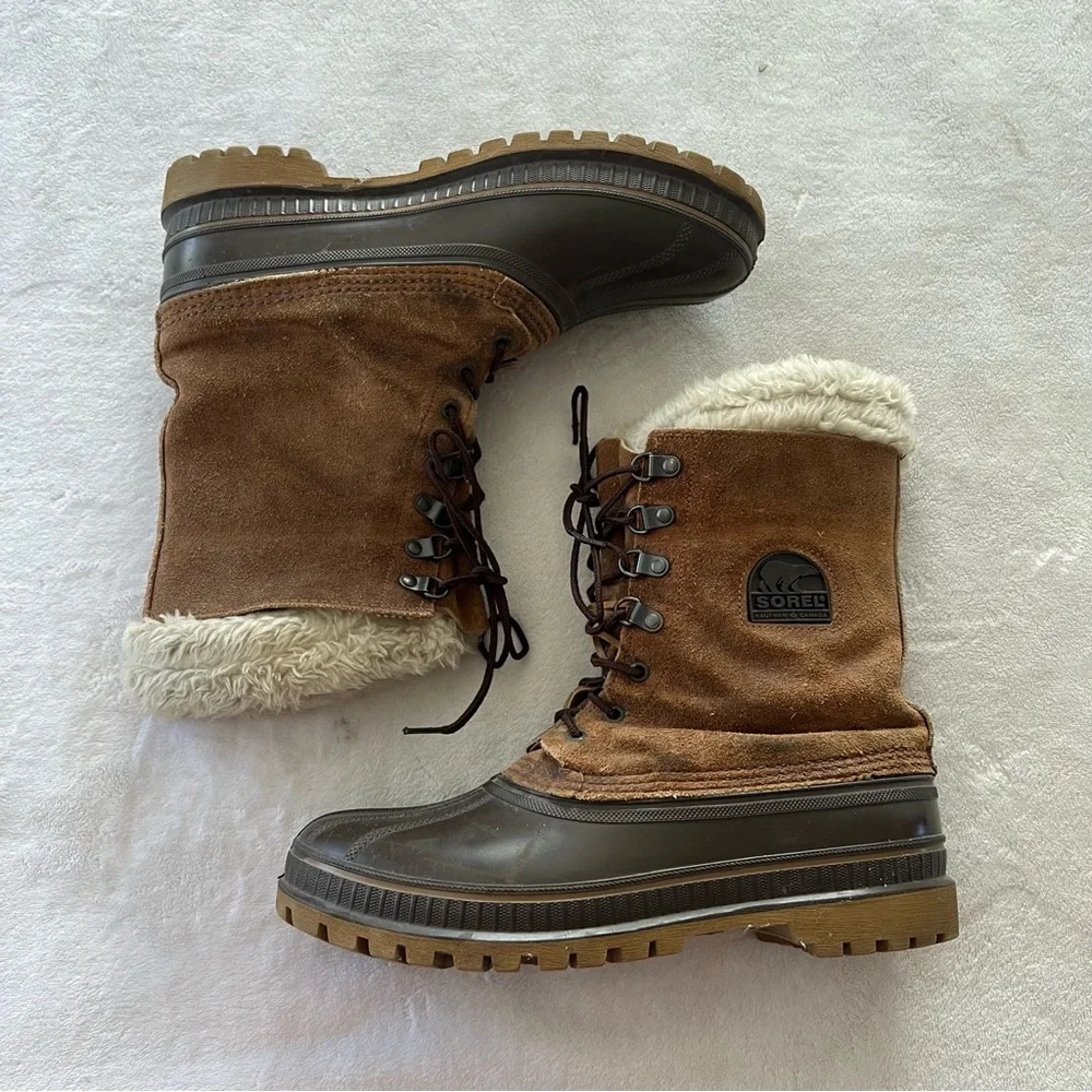 SOREL Vintage Kaufman Steel Shank Winter Snow Boots Size 9 Men